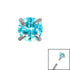 Titanium Claw Set Round CZ Jewel for Internal Thread shafts in 1.2mm
