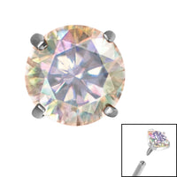 Titanium Claw Set Round CZ Jewel for Internal Thread shafts in 1.2mm