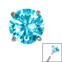 Titanium Claw Set Round CZ Jewel for Internal Thread shafts in 1.2mm