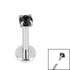 Titanium Internally Threaded Labrets 1.2mm - 2.5mm Titanium Claw Set Round CZ Jewel