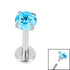 Titanium Internally Threaded Labrets 1.2mm - 4mm Titanium Claw Set Round CZ Jewel