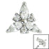 Steel Claw Set 3 Jewelled Marquise Trinity for Internal Thread shafts in 1.2mm