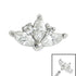 Steel Claw Set 3 Jewelled Marquise Sunset for Internal Thread shafts in 1.2mm