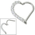 Steel Claw Set Jewelled Heart Hinged Clicker Ring