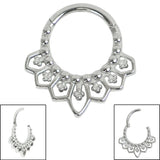Steel Mandala Hinged Clicker Ring
