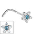 Steel Claw Set 5 Petal Jewelled Flower Nose Stud