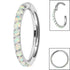 Titanium 1.2mm Pave Set Opal Edge Hinged Clicker Ring