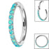 Titanium 1.2mm Pave Set Opal Edge Hinged Clicker Ring