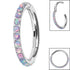 Titanium 1.2mm Pave Set Opal Edge Hinged Clicker Ring