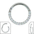 Titanium Pave Set Jewelled Eternity Hinged Clicker Ring