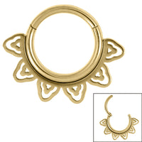 Steel Sunburst Hinged Clicker Ring