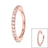 Steel 1.4mm Pave Set Jewelled Edge Hinged Clicker Ring