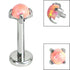 Titanium Internally Threaded Labrets 1.2mm - Titanium Claw Set Round Synth Opal