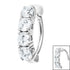 Steel Huggie Belly Clicker Ring - Claw Set 4 Jewel