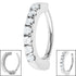 Steel Huggie Belly Clicker Ring - 7 Jewelled Pave Set