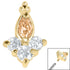 Steel Claw Set CZ Marquise Jewelled Asia Trinity for Internal Thread shafts in 1.2mm