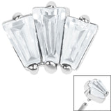 Steel Three Jewelled Art Deco Baguette Fan for Internal Thread shafts in 1.2mm