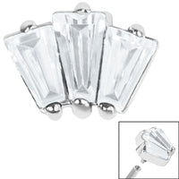 Steel Three Jewelled Art Deco Baguette Fan for Internal Thread shafts in 1.2mm