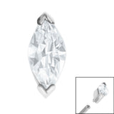 Steel Single Marquise Jewel for Internal Thread shafts in 1.2mm