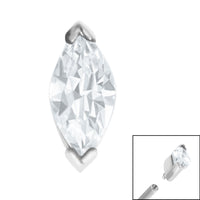 Steel Single Marquise Jewel for Internal Thread shafts in 1.2mm