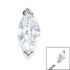Steel Single Marquise Jewel for Internal Thread shafts in 1.2mm