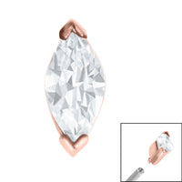Steel Single Marquise Jewel for Internal Thread shafts in 1.2mm