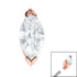 Steel Single Marquise Jewel for Internal Thread shafts in 1.2mm