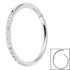 Titanium 1.2mm Pave Set Jewelled Edge Hinged Clicker Ring