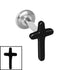 Titanium Internally Threaded Labrets 1.2mm - Steel Cross