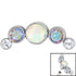 Titanium (Infinity) Bezel Set 5 Opal and Jewels Crescent for Internal Thread shafts in 1.2mm