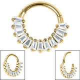 Steel Claw Set Multi-Baguette Hinged Clicker Ring