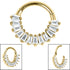 Steel Claw Set Multi-Baguette Hinged Clicker Ring