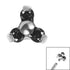 Titanium Claw Set CZ Jewelled Mini Trinity for Internal Thread shafts in 1.2mm