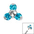 Titanium Claw Set CZ Jewelled Mini Trinity for Internal Thread shafts in 1.2mm