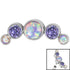 Titanium (Infinity) Bezel Set 5 Opal and Jewels Crescent for Internal Thread shafts in 1.2mm