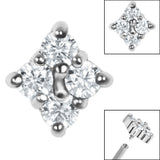 Steel Claw Set Jewelled Diamond Shape for Internal Thread shafts in 1.2mm