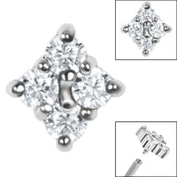 Steel Claw Set Jewelled Diamond Shape for Internal Thread shafts in 1.2mm