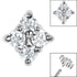 Steel Claw Set Jewelled Diamond Shape for Internal Thread shafts in 1.2mm