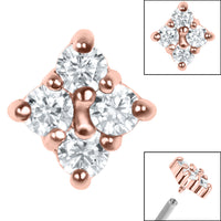 Steel Claw Set Jewelled Diamond Shape for Internal Thread shafts in 1.2mm