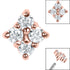 Steel Claw Set Jewelled Diamond Shape for Internal Thread shafts in 1.2mm