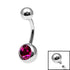 Titanium Internal Thread Jewelled Belly Bar - 10mm