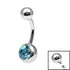 Titanium Internal Thread Jewelled Belly Bar - 10mm