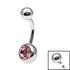 Titanium Internal Thread Jewelled Belly Bar - 10mm