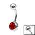 Titanium Internal Thread Jewelled Belly Bar - 10mm