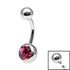 Titanium Internal Thread Jewelled Belly Bar - 12mm