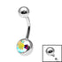 Titanium Internal Thread Jewelled Belly Bar - 14mm