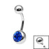 Titanium Internal Thread Jewelled Belly Bar - 14mm