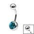 Titanium Internal Thread Jewelled Belly Bar - 14mm