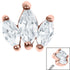Steel Claw Set 3 CZ Jewel Marquise Fan for Internal Thread shafts in 1.2mm