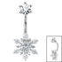 Belly Bar - Claw Set CZ Jewelled Sunburst